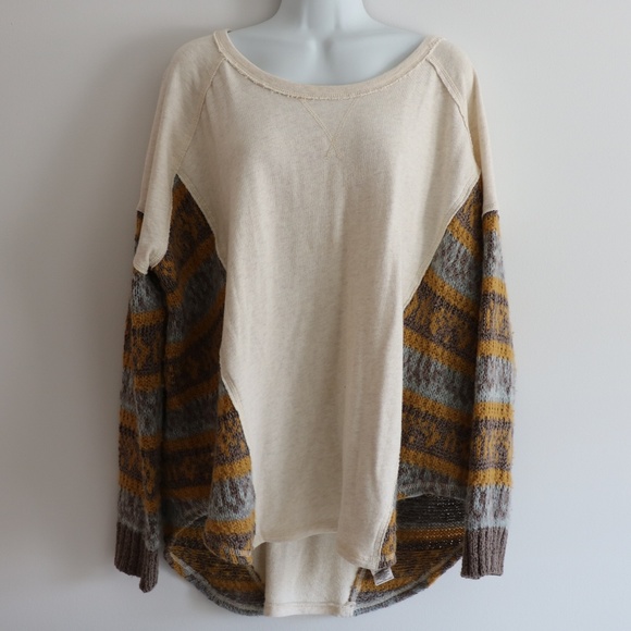 Free People Tops - Free People Knit Colorful Sweatshirt